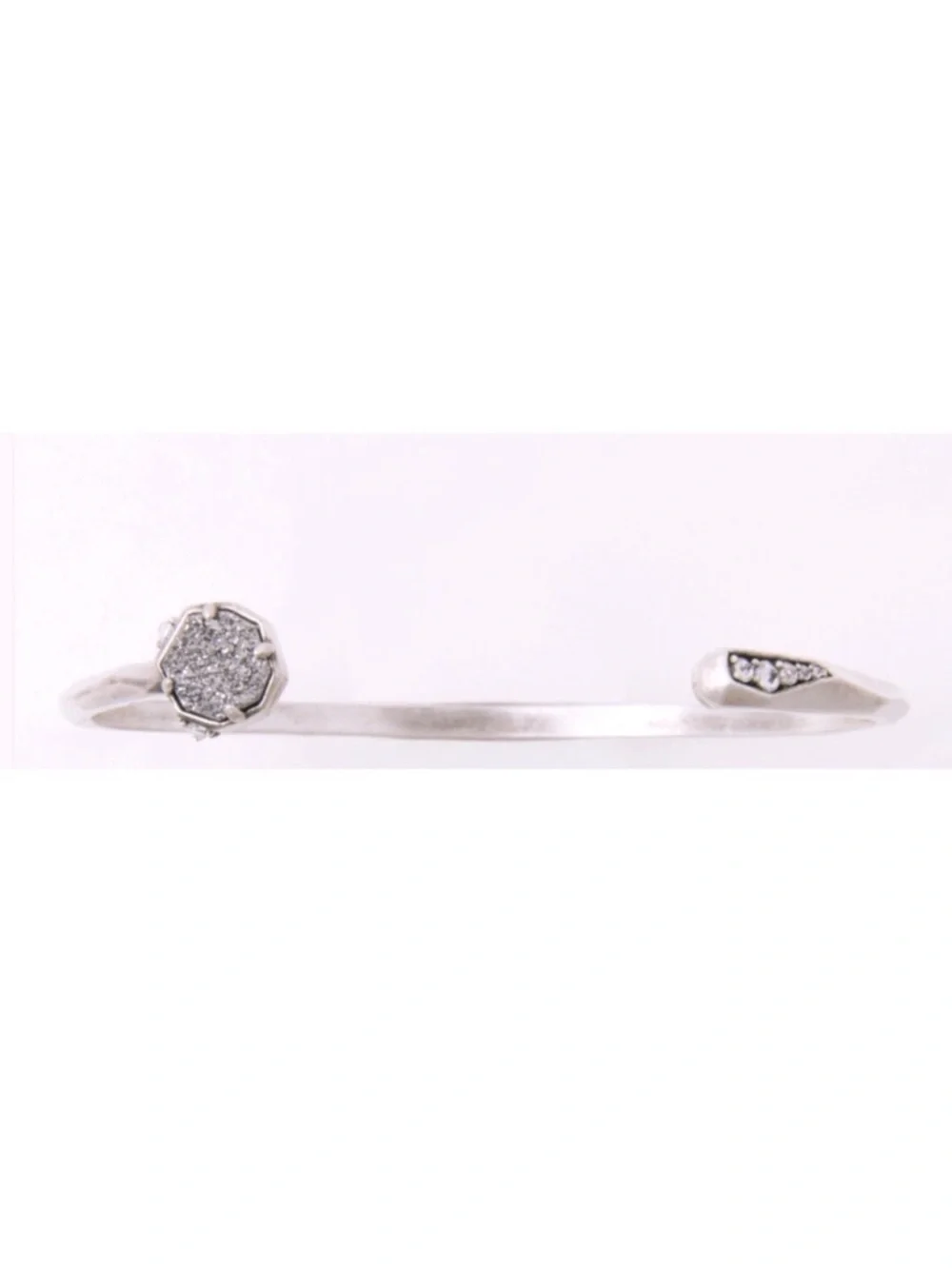 Kendra Scott Blake Bracelet Iridescent Drusy and Silver Pinch Cuff